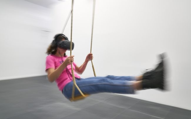 swing vr - woman swinging at Frankfurter Kunstverein